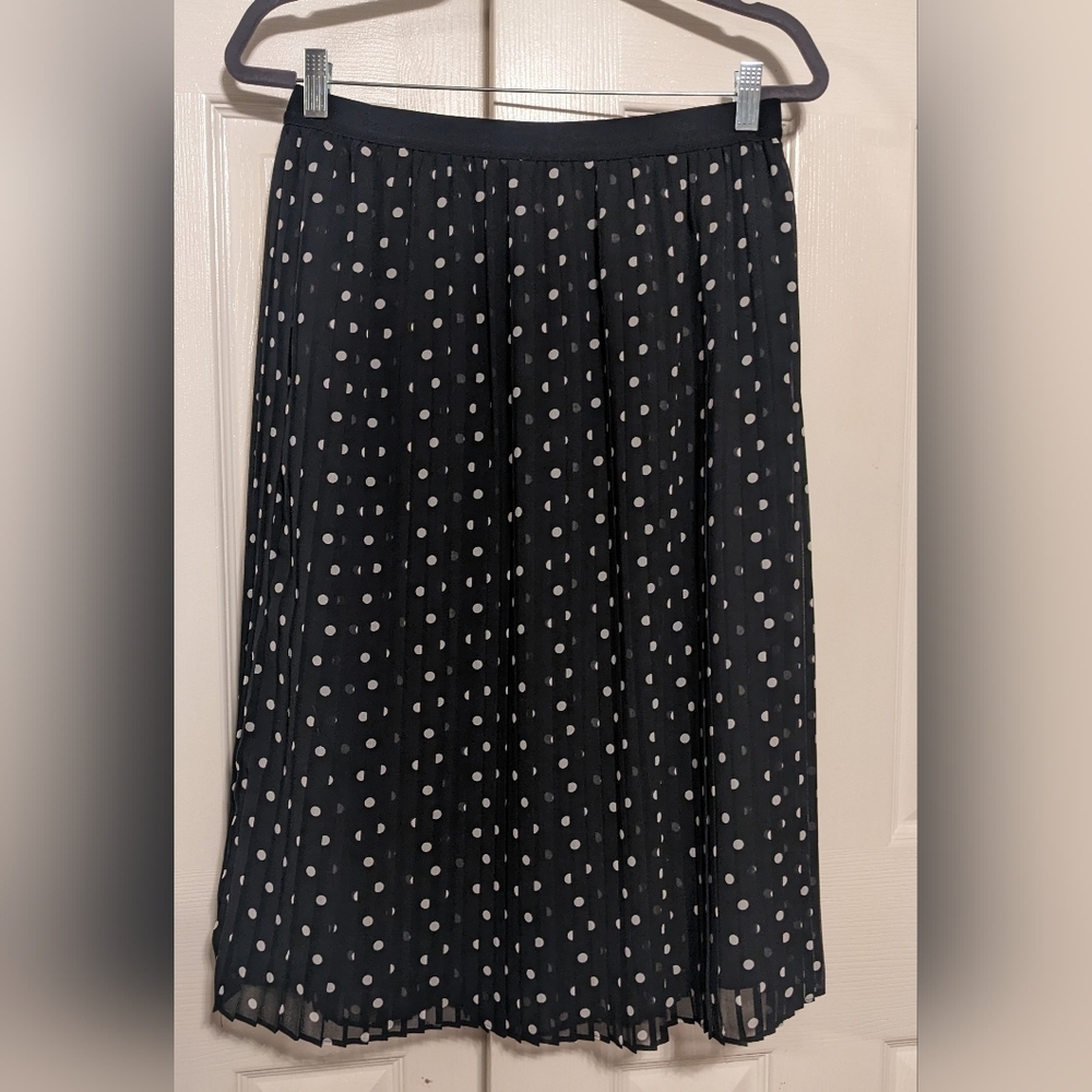 a.n.d ea way pleated polka dot skirt